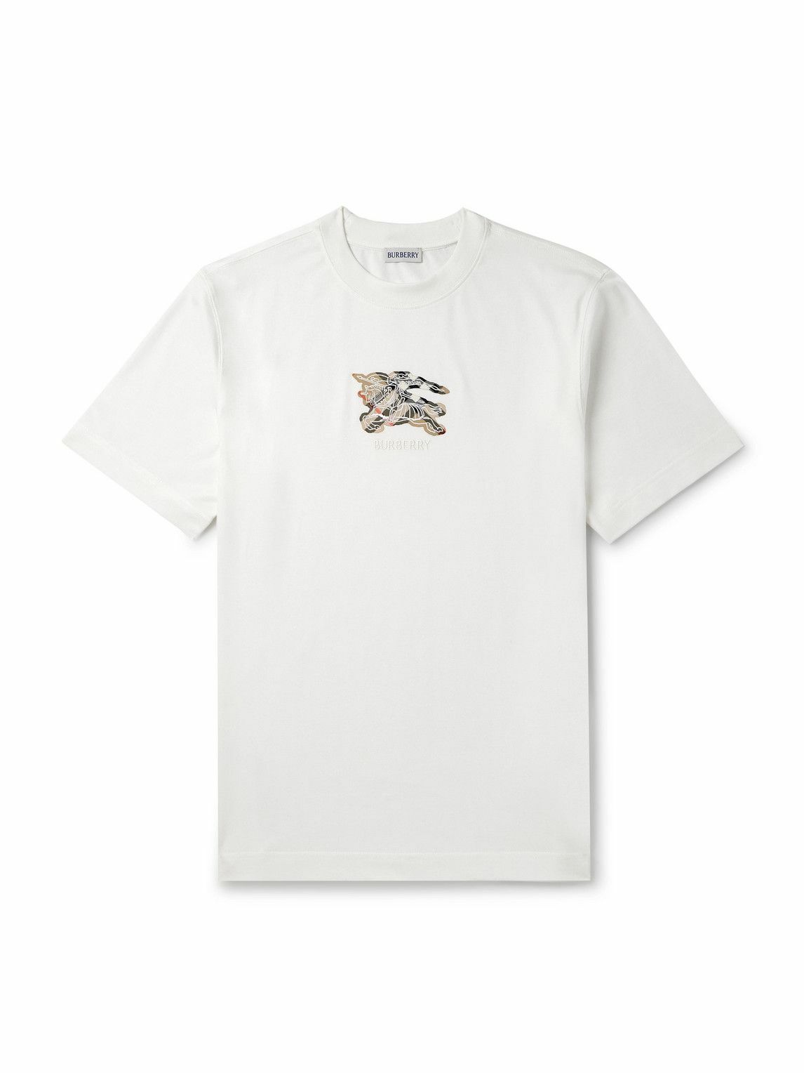 Burberry White Archway Embroidery Circle Logo T-Shirt Burberry