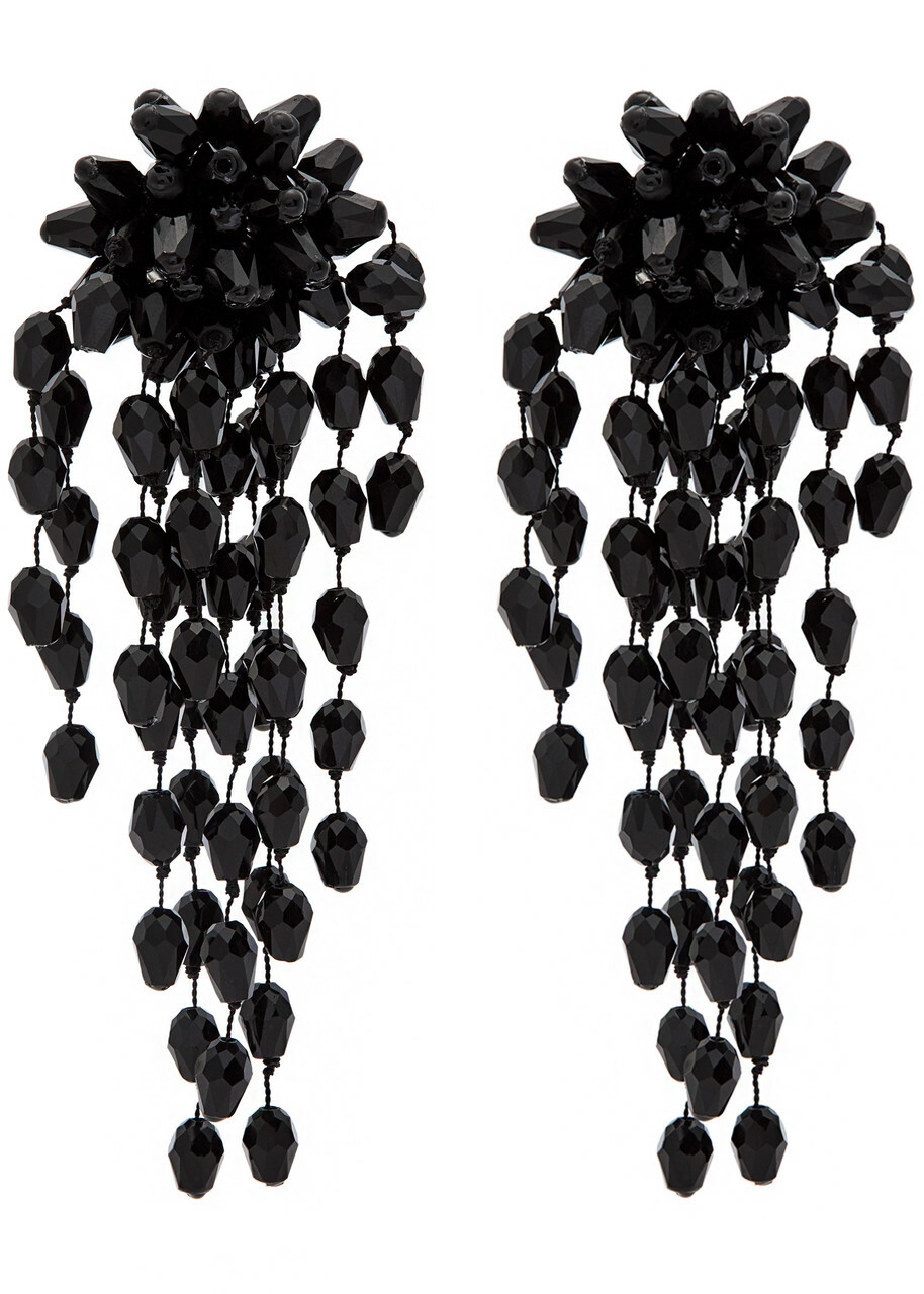 Isabel Marant Hanabi Beaded Clip-on Drop Earrings - Black - One Size