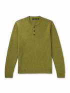 Incotex - Zanone Slim-Fit Ribbed Virgin Wool Henley Sweater - Green
