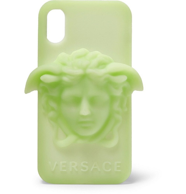 Photo: Versace - Glow-In-The-Dark Logo-Appliquéd Rubber iPhone X Case - Men - White