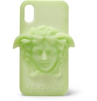 Versace - Glow-In-The-Dark Logo-Appliquéd Rubber iPhone X Case - Men - White