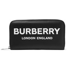 Burberry - Logo-Print Leather Zip-Around Wallet - Black