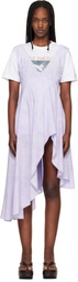 Collina Strada Purple Lilac Floral Scribble Tulip Midi Dress