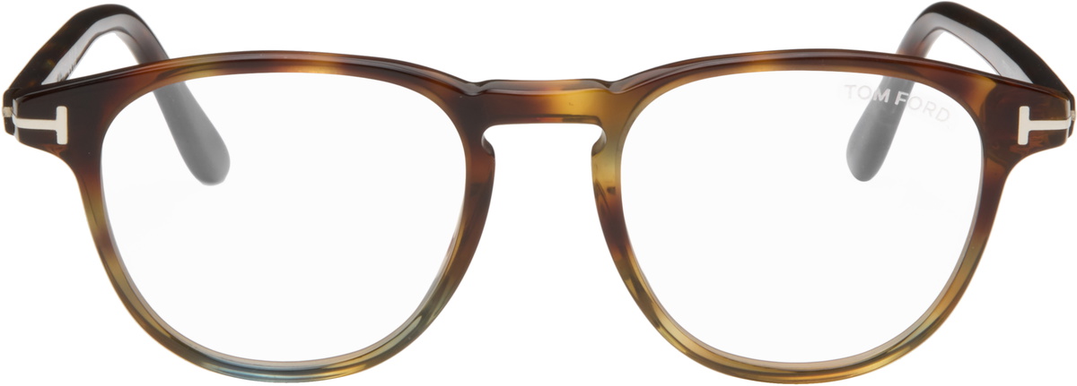 TOM FORD Brown Round Glasses