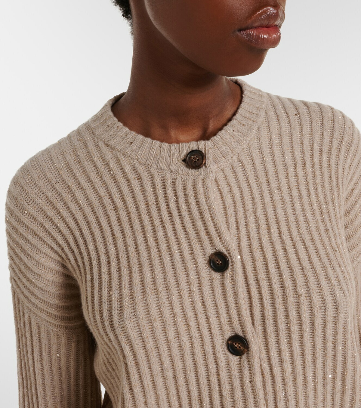 Brunello Cucinelli Ribbed-knit cashmere and wool-blend cardigan