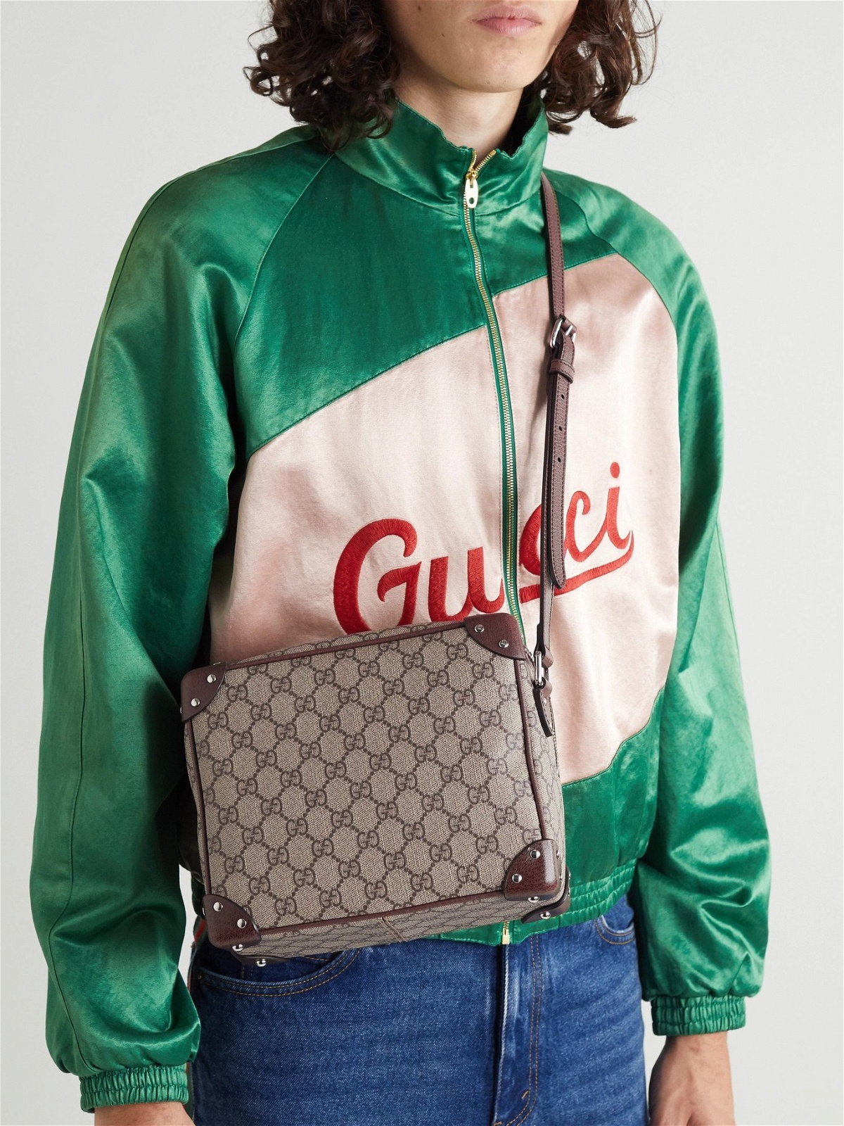 GUCCI Leather-Trimmed Monogrammed Supreme Coated-Canvas Messenger Bag for  Men in 2023