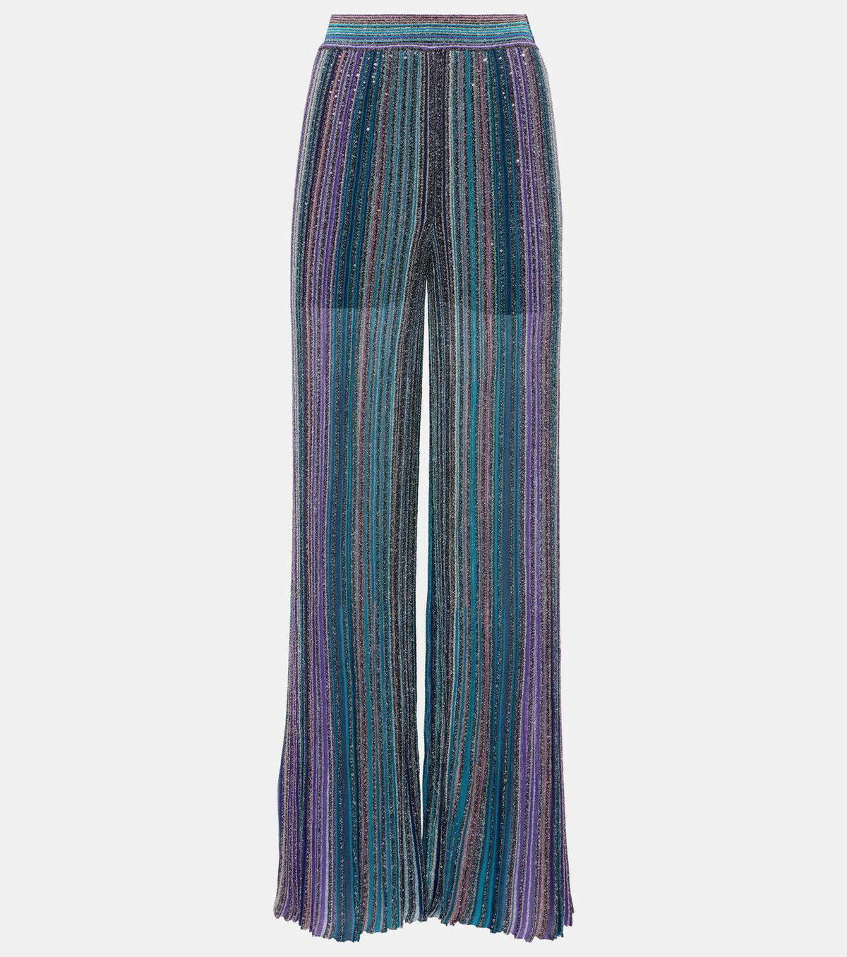 Missoni Striped metallic wide-leg pants