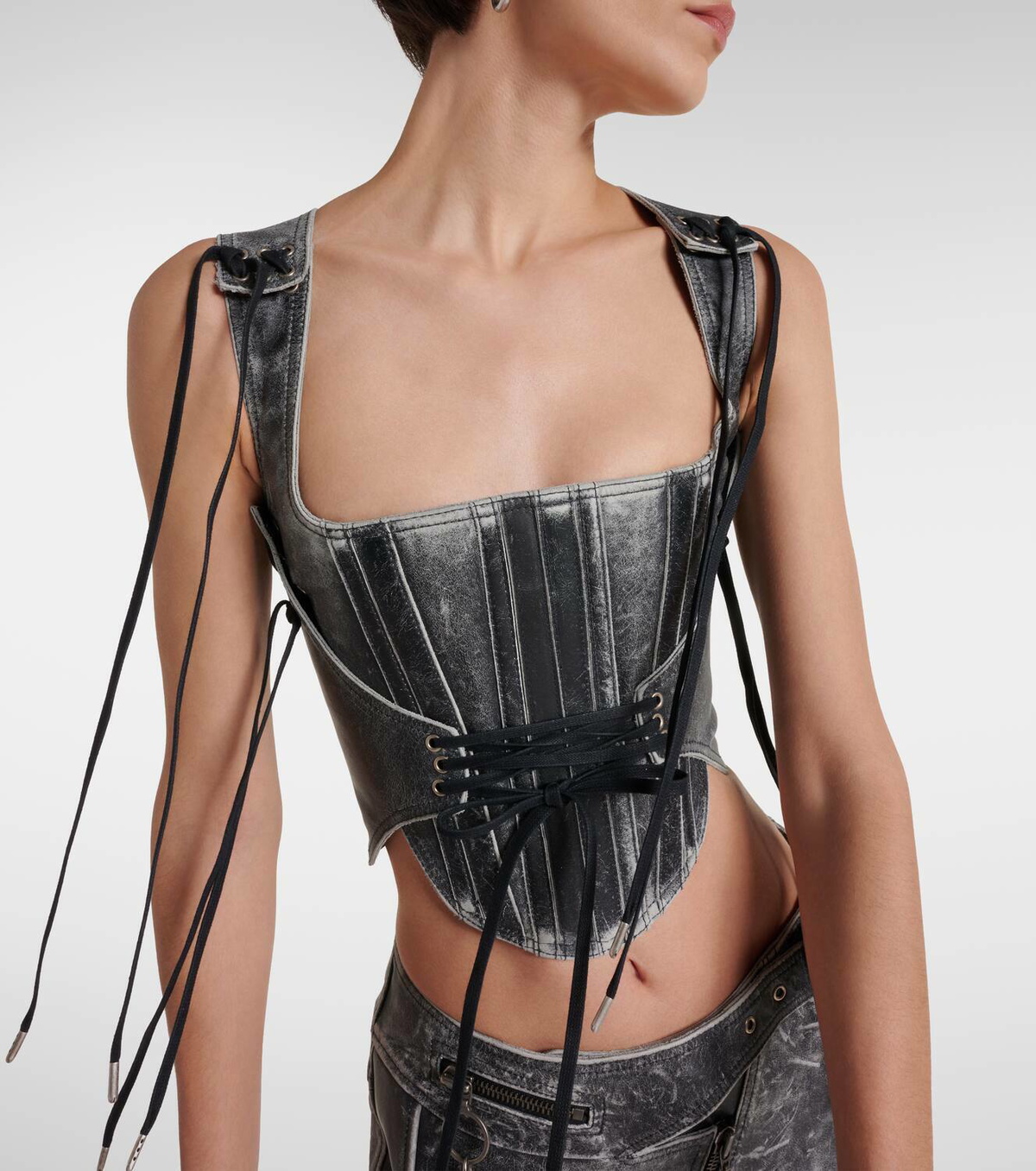 KNWLS Nihil Moto leather bustier