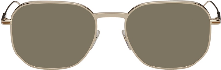 Photo: ZEGNA Gold & Brown Panthos Sunglasses