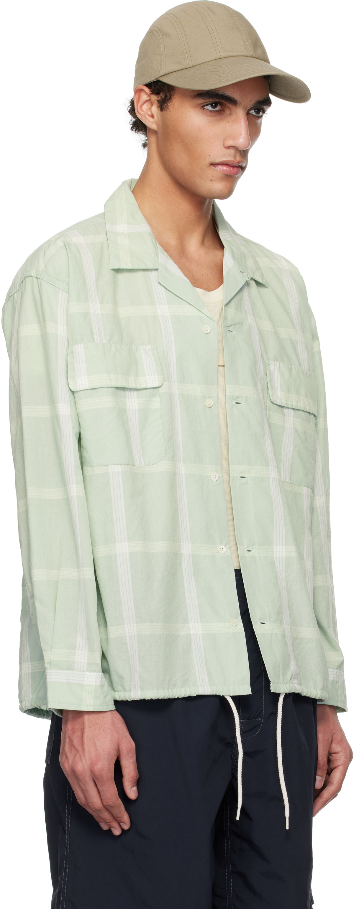 nanamica Green Palaka Check Shirt Nanamica
