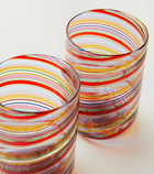 Aquazzura Casa Rainbow Swirl set of 2 glass tumblers