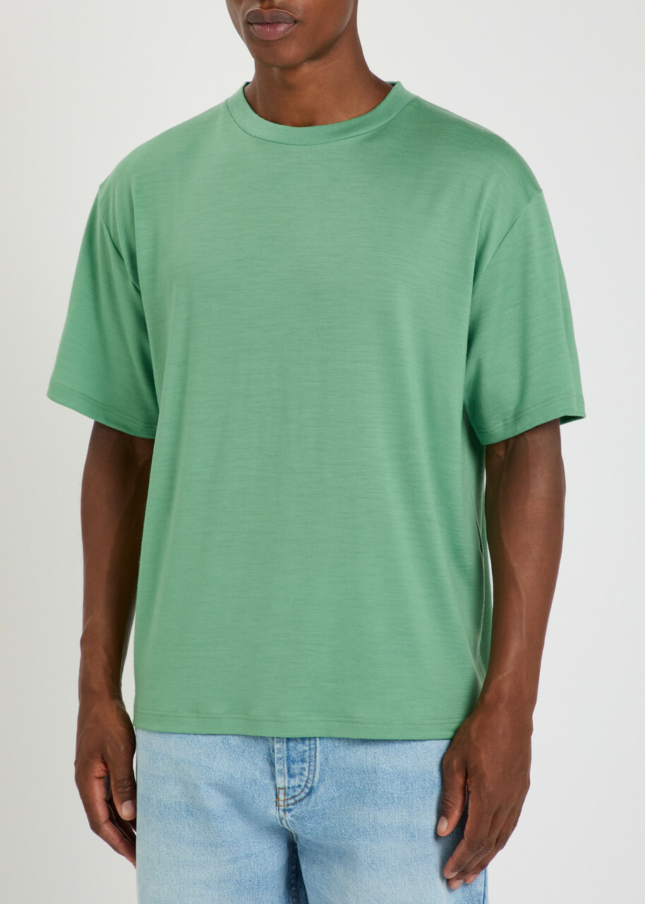Studio Nicholson Wool-jersey T-shirt Green Light