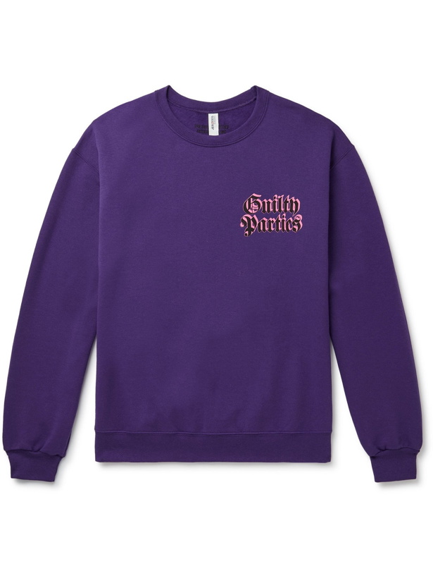 Photo: WACKO MARIA - Logo-Print Cotton-Blend Jersey Sweatshirt - Purple - L