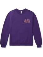 WACKO MARIA - Logo-Print Cotton-Blend Jersey Sweatshirt - Purple - L