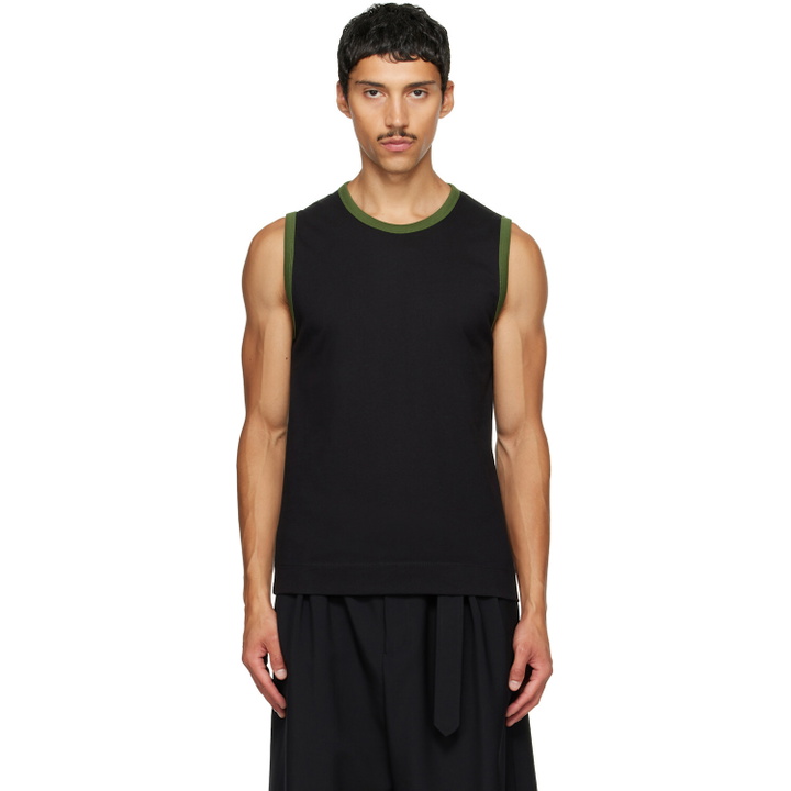 Photo: Dries Van Noten Black Cotton Tank Top