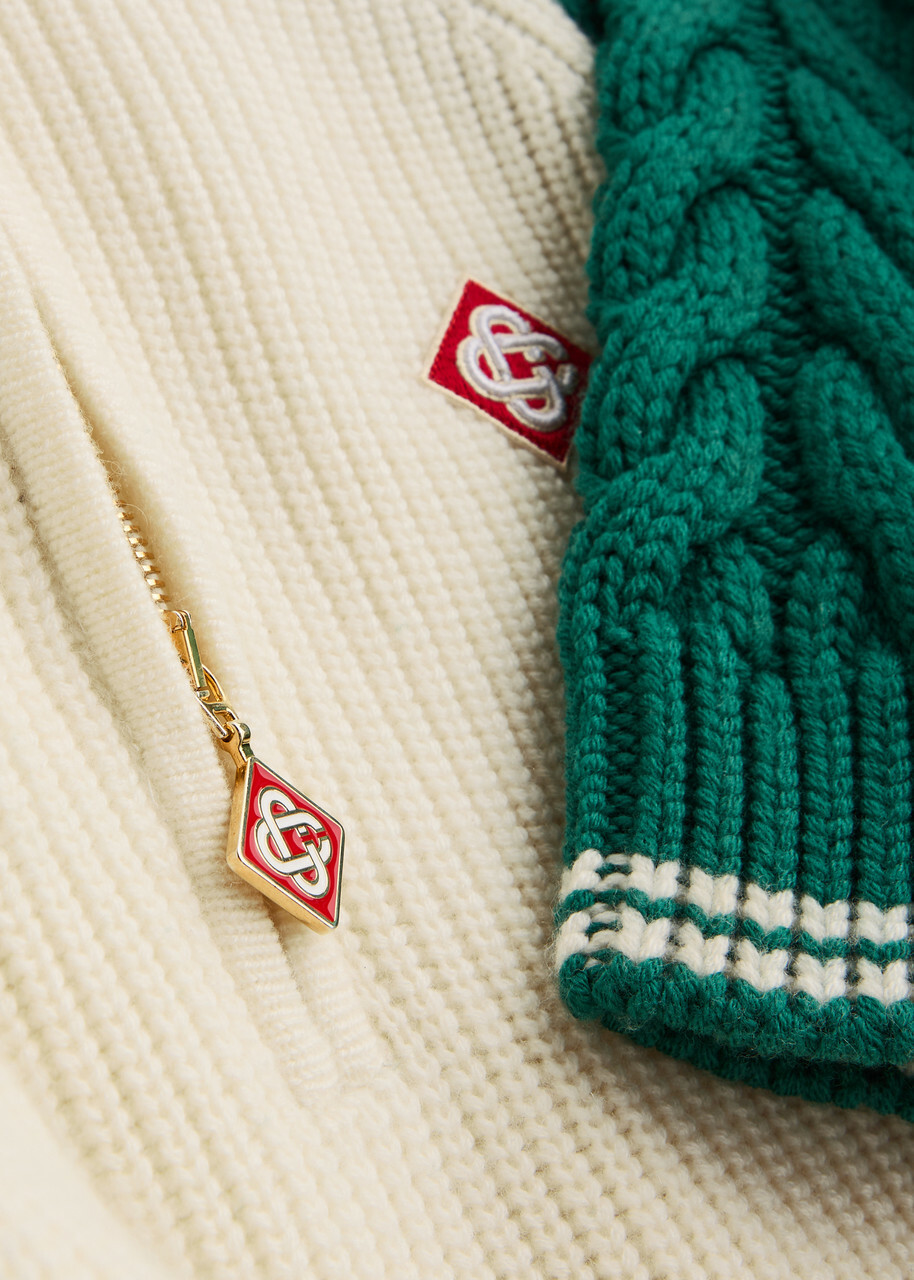 Casablanca Logo Half-zip Wool-blend Jumper Green