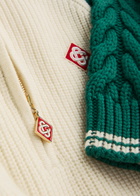 Casablanca Logo Half-zip Wool-blend Jumper Green