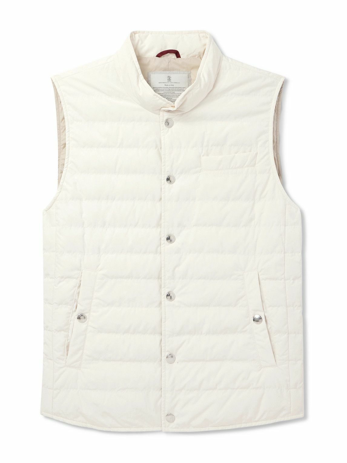 Brunello Cucinelli - Quilted Shell Down Gilet - White