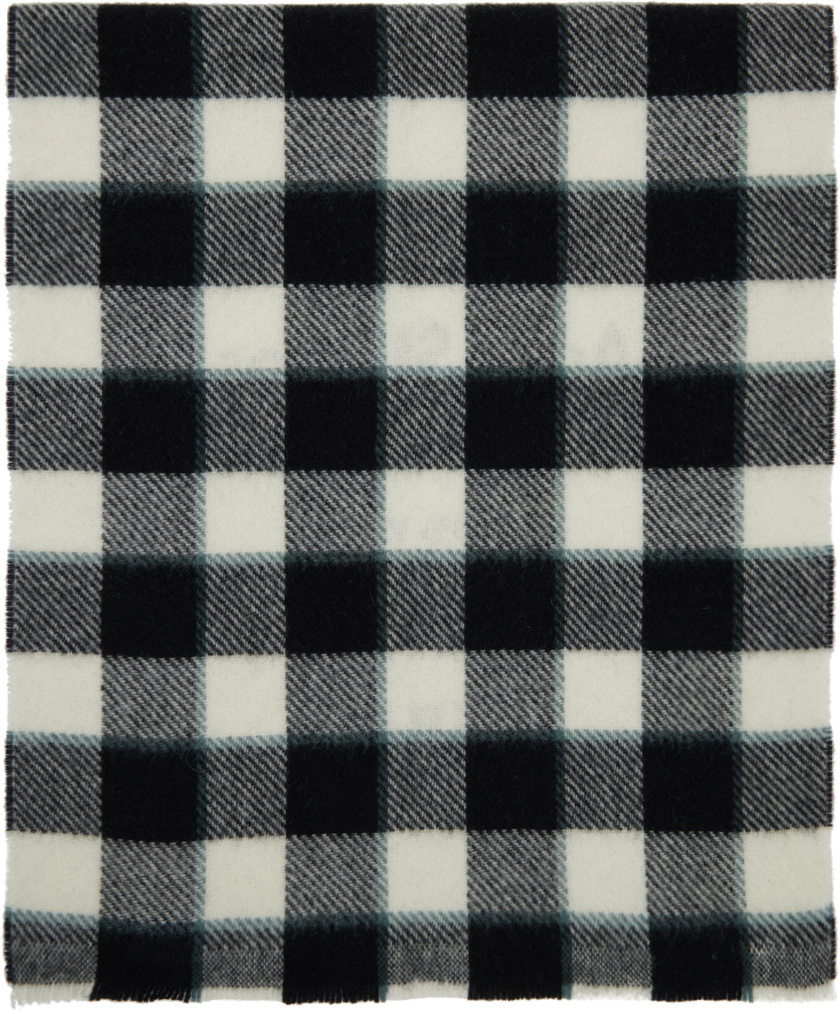 小物 ACNE STUDIOS SCARF/WHITE/BLACK Acne Studios Black & White Check Narrow Scarf Acne Studios