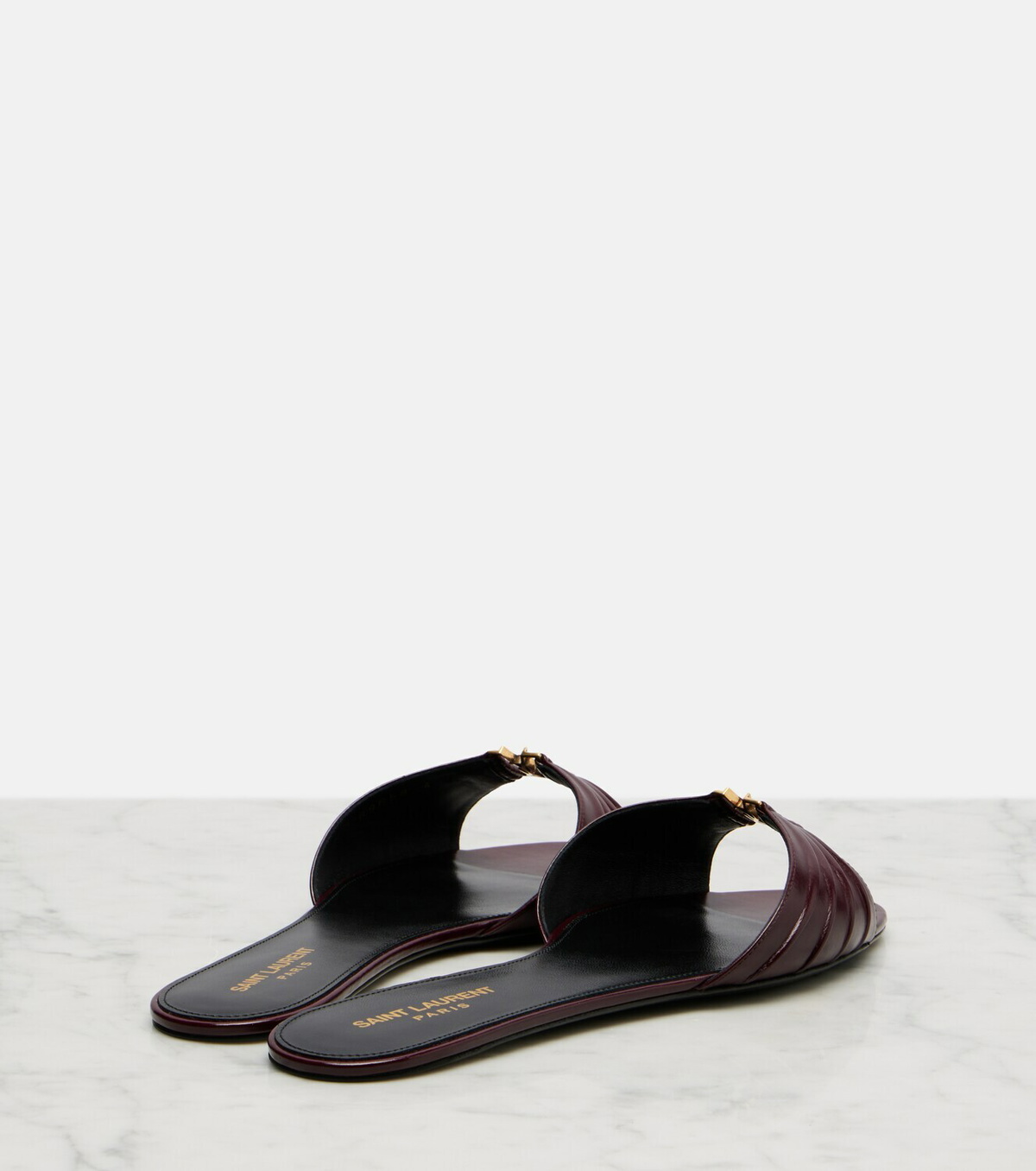 Saint Laurent Babylone leather slides