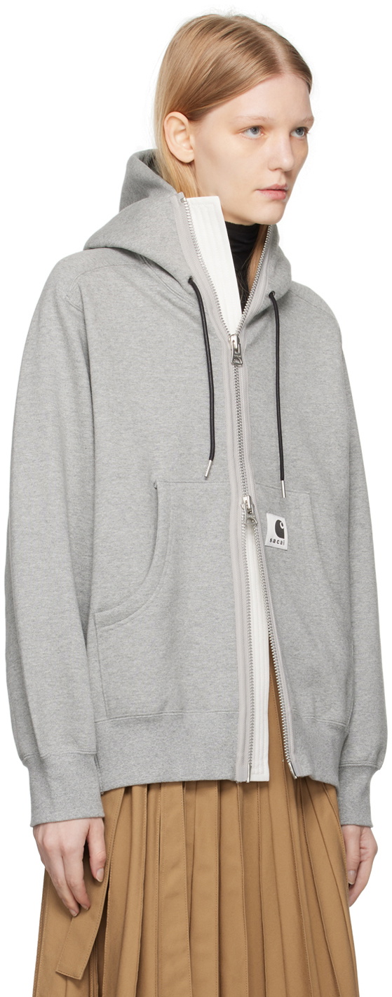 sacai Gray Carhartt WIP Edition Hoodie Sacai