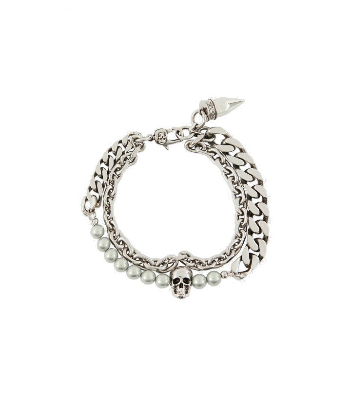 Photo: Alexander McQueen Skull and faux pearl bracelet