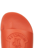 Moncler Basile Logo Rubber Sliders Orange