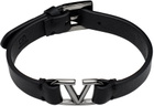 Valentino Garavani Black VLogo Signature Calfskin Bracelet