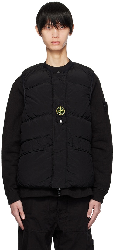 Photo: Stone Island Black Quilted Reversible Down Vest