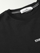 Stone Island - Archivo Logo-Print Cotton-Jersey T-Shirt - Black