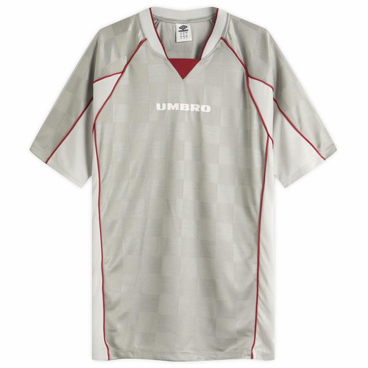 Photo: Umbro Panelled Raglan Football Jersey in Silver Griffin