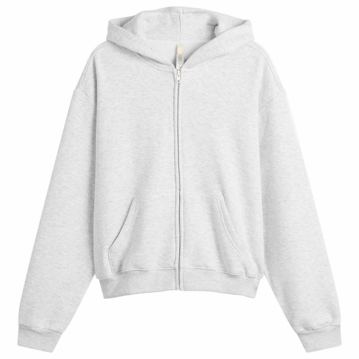 Photo: SKIMS Women's Cotton Fleece Classic Zip Up Hoodie in Light Heather Grey