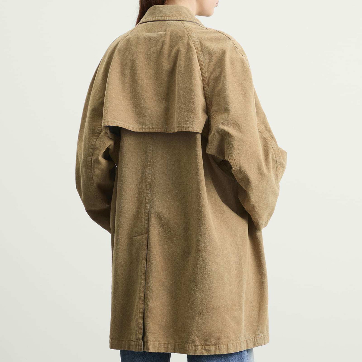 MM6 Maison Margiela Women's Coated Long Coat in Sand