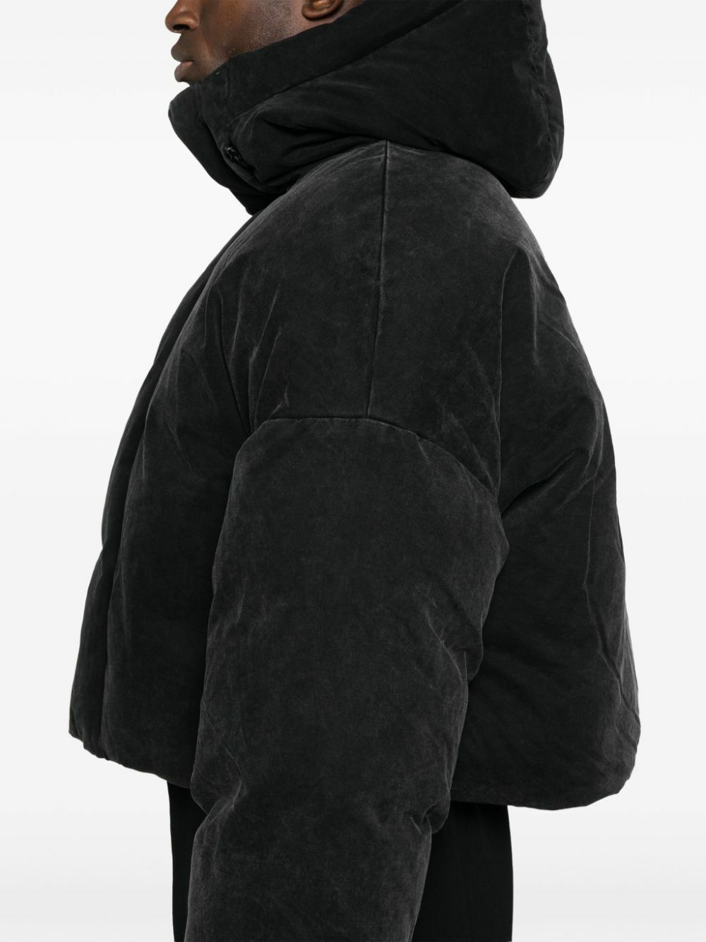 ENTIRE STUDIOS Black Cropped Puffer Jacket