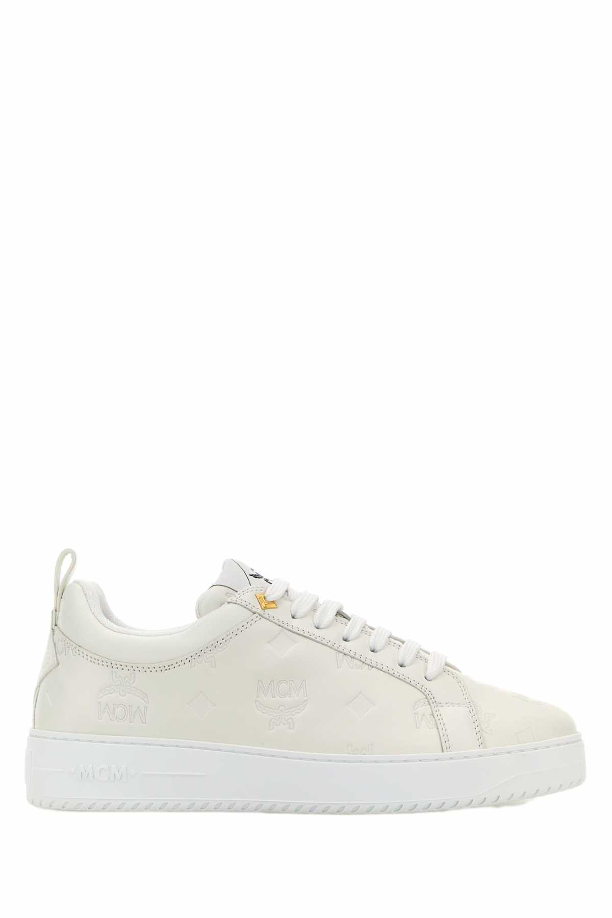 MCM White Leather New Terrain Sneakers