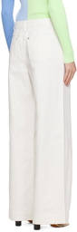 Staud White Grayson Denim Trousers