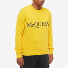 Alexander McQueen Men's Logo Crew Knit in Pop Yellow/Black/White