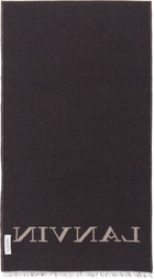 Lanvin Brown & Gray Logo Woven Scarf