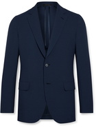 BRIONI - Unstructured Stretch Virgin Wool and Silk-Blend Seersucker Suit Jacket - Blue