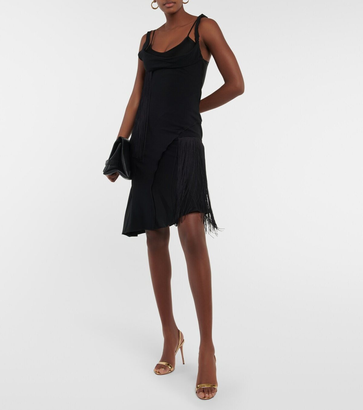 Victoria Beckham - Fringe-trimmed asymmetric minidress Victoria Beckham
