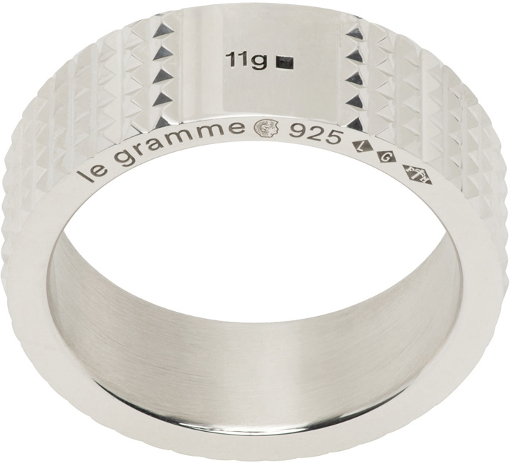 Photo: Le Gramme Silver Guilloché 'La 11 Grammes' Ribbon Ring