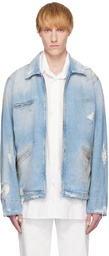 MM6 Maison Margiela Blue Distressed Denim Jacket