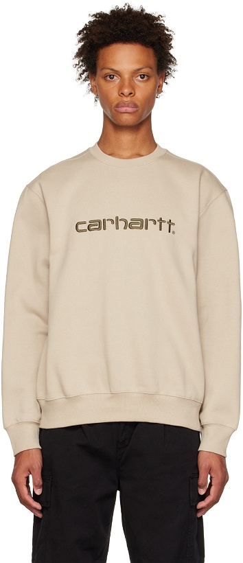 Photo: Carhartt Work In Progress Beige Embroidered Sweatshirt