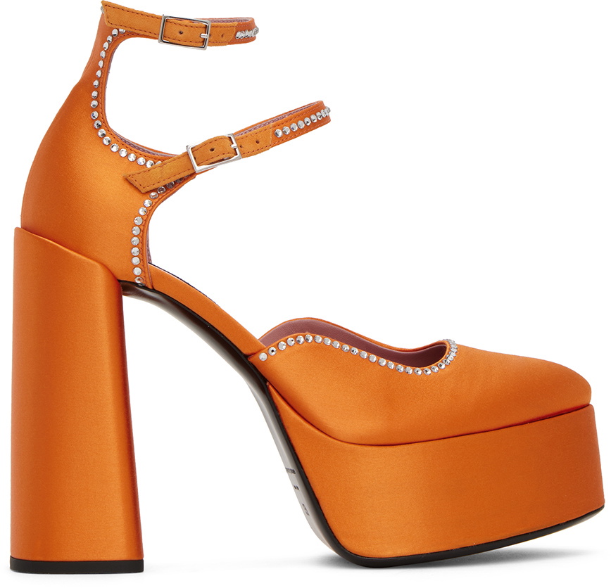 Les Petits Joueurs Orange Sole Jane Heels