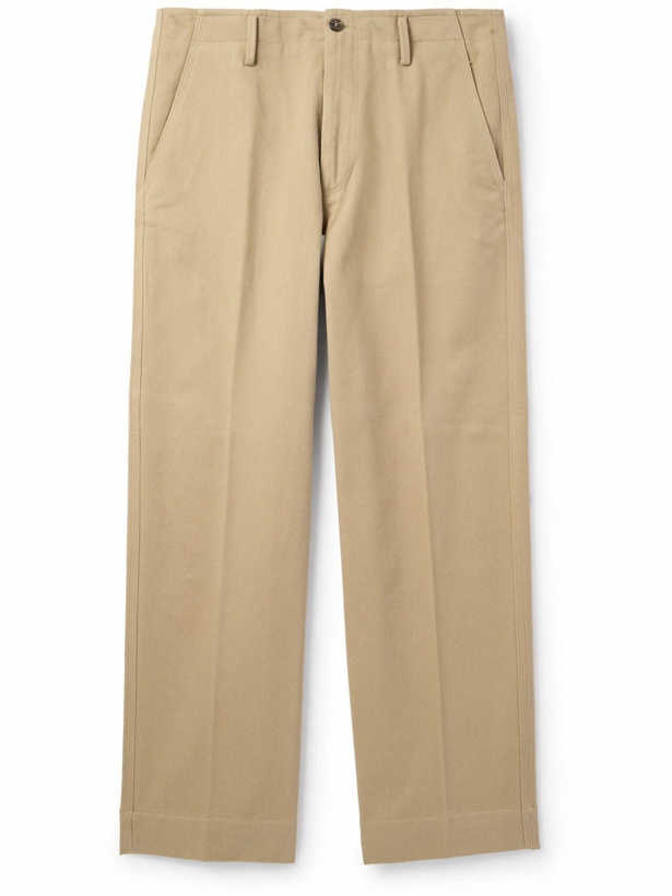 Photo: Altea - Clint Straight-Leg Brushed Cotton-Drill Trousers - Brown