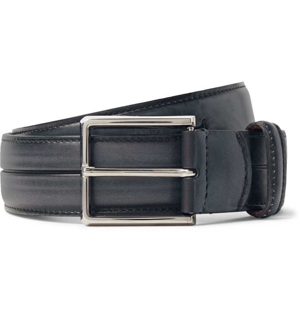 Berluti - 3.5cm Grey Gaspard Leather Belt - Men - Dark gray Berluti