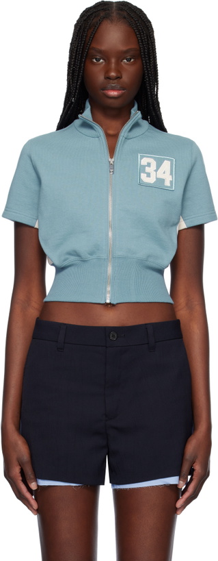 Photo: AMBUSH Blue Cropped Zip T-shirt