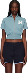 AMBUSH Blue Cropped Zip T-shirt