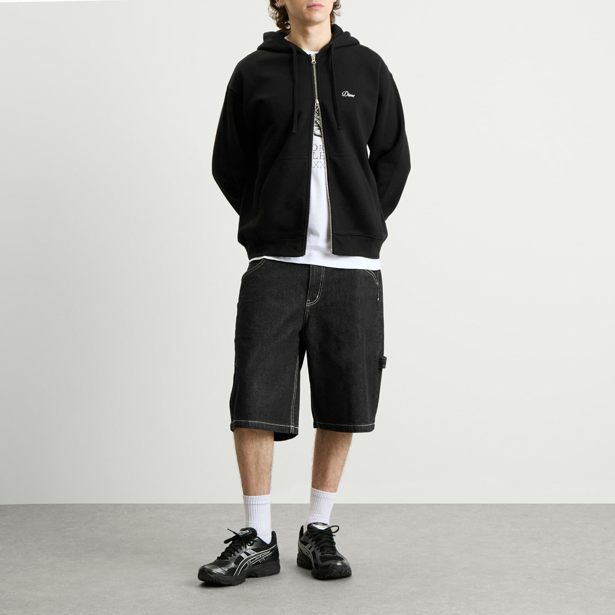 Dime Men's Classic Denim Shorts in Black Washed