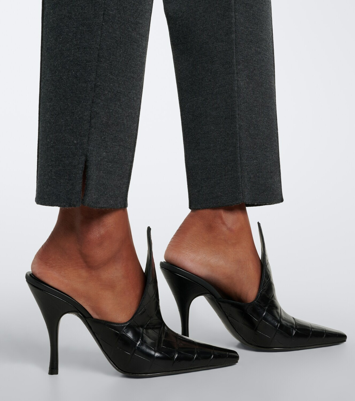 Alaïa Croc-effect leather mules